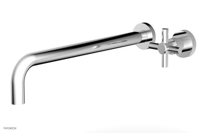 Phylrich - Basic 14 Inch Single Handle Wall Lavatory Set - Tubular Cross Handle