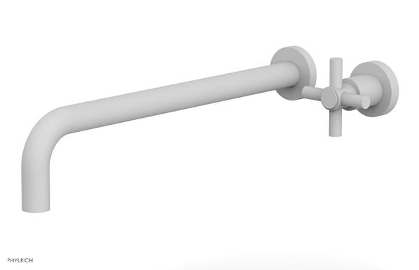 Phylrich - Basic 14 Inch Single Handle Wall Lavatory Set - Tubular Cross Handle