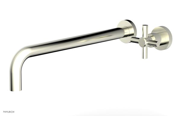 Phylrich - Basic 14 Inch Single Handle Wall Lavatory Set - Tubular Cross Handle