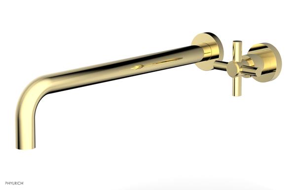 Phylrich - Basic 14 Inch Single Handle Wall Lavatory Set - Tubular Cross Handle