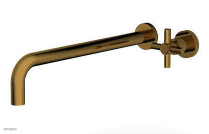Phylrich - Basic 14 Inch Single Handle Wall Lavatory Set - Tubular Cross Handle