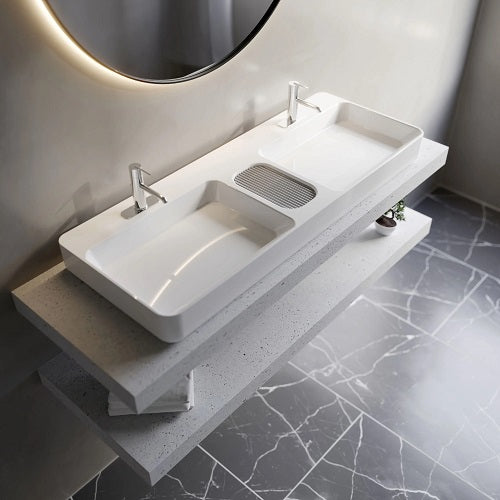 Cheviot - Infinity Double Vessel Sink, White