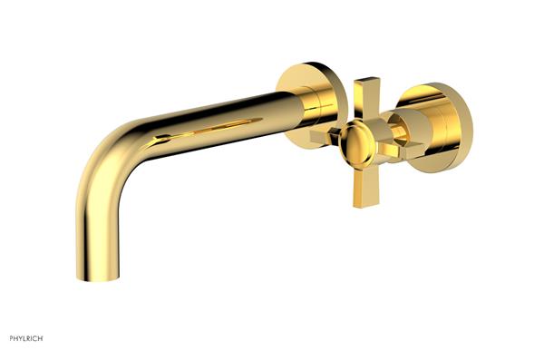 Phylrich - Basic 7-1/2 Inch Single Handle Wall Lavatory Set - Cross Blade Handles