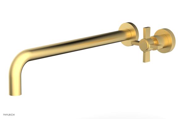 Phylrich - Basic 14 Inch Single Handle Wall Lavatory Set - Blade Cross Handle