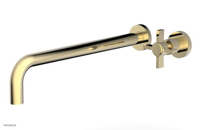 Phylrich - Basic 14 Inch Single Handle Wall Lavatory Set - Blade Cross Handle