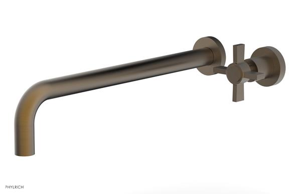 Phylrich - Basic 14 Inch Single Handle Wall Lavatory Set - Blade Cross Handle