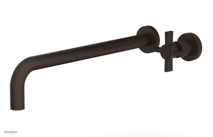 Phylrich - Basic 14 Inch Single Handle Wall Lavatory Set - Blade Cross Handle