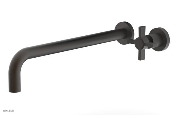 Phylrich - Basic 14 Inch Single Handle Wall Lavatory Set - Blade Cross Handle
