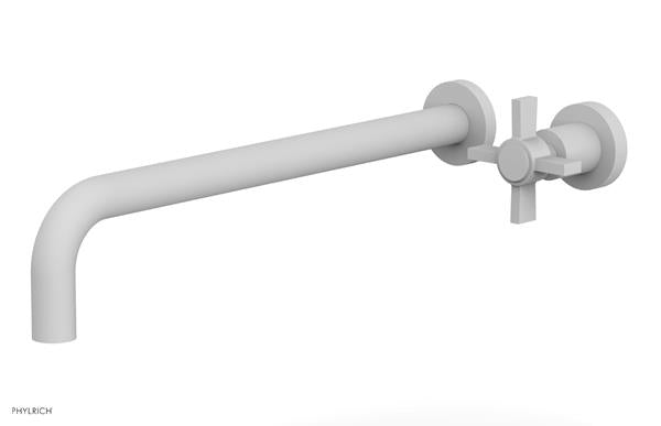 Phylrich - Basic 14 Inch Single Handle Wall Lavatory Set - Blade Cross Handle