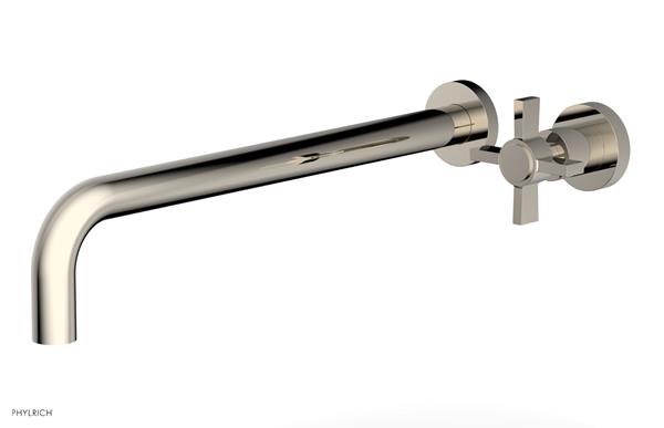 Phylrich - Basic 14 Inch Single Handle Wall Lavatory Set - Blade Cross Handle