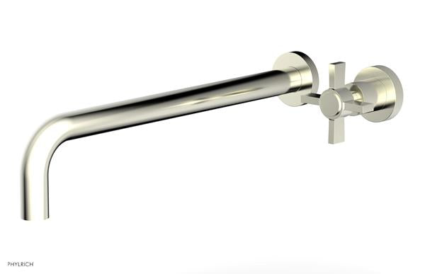 Phylrich - Basic 14 Inch Single Handle Wall Lavatory Set - Blade Cross Handle