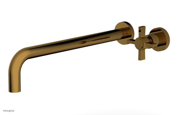 Phylrich - Basic 14 Inch Single Handle Wall Lavatory Set - Blade Cross Handle