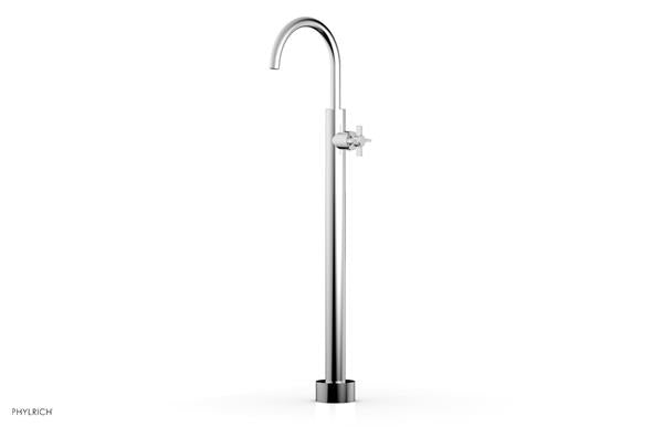 Phylrich - Basic Tall Floor Mount Tub Filler - Cross Blade Handle