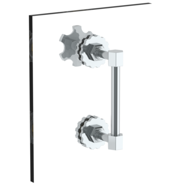 Watermark - James 6 Inch shower door pull with knob/ glass mount towel bar with hook