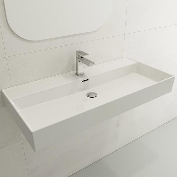 Bocchi - Milano Wall-Mounted Sink Fireclay 39.75 inch with Overflow