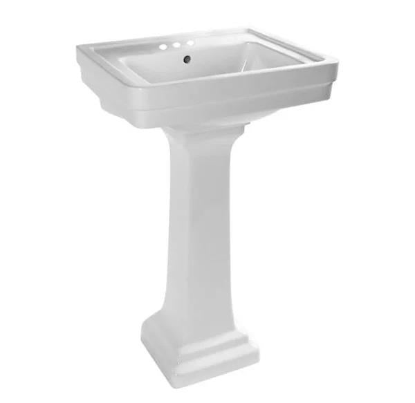 Maidstone - 22 Inch Pedestal Sink - 8 Inch Faucet Centers