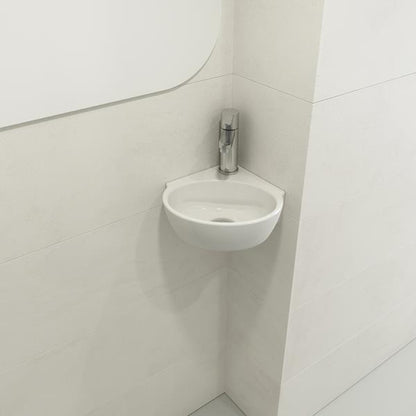 Bocchi - Milano Corner Sink Fireclay 12 inch with Overflow
