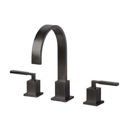 Lacava - Kubista Deck-Mount Three-Hole Faucet With An Arch Spout Featuring Natural Water Flow, Two Lever Handles