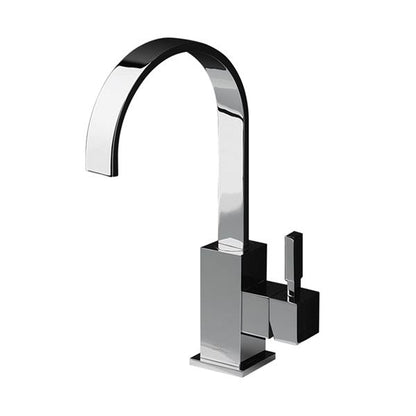 Lacava - Kubista Deck-Mount Single-Hole Faucet With An Arch Spout Featuring Natural Water Flow, One Lever Handle And Pop-Up