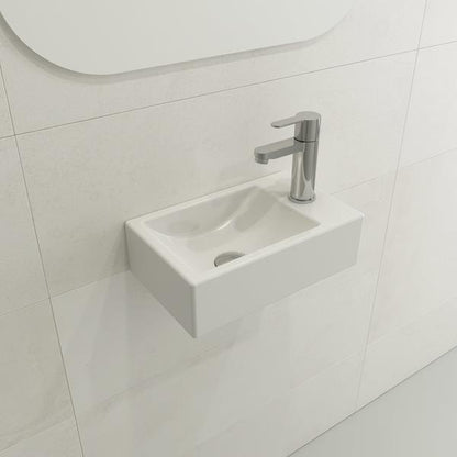 Bocchi - Milano Wall-Mounted Sink Fireclay 14.5 inch Right Side Faucet Deck
