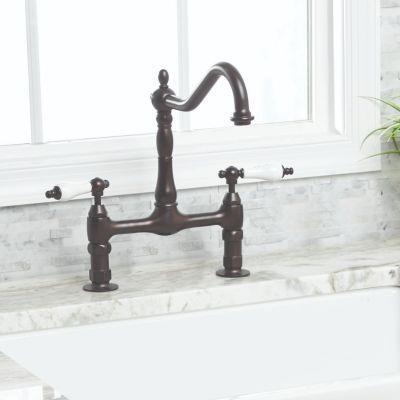Maidstone - Bolton Bridge Kitchen Faucet - Porcelain Lever Handles
