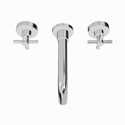 Maidstone - Wall-Mount Round Tub Faucet with Metal Cross Handles