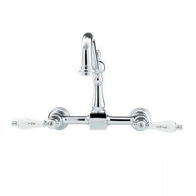 Maidstone - Peyton Wall Mount Kitchen Faucet - Porcelain Lever Handles