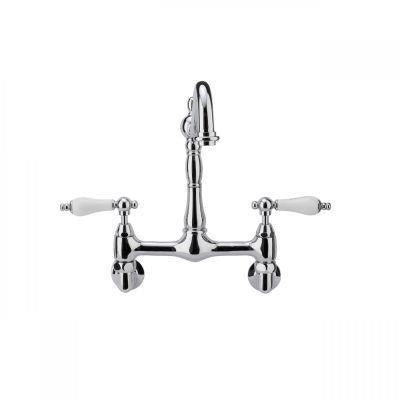 Maidstone - Florian Wall Mount Kitchen Faucet - Porcelain Lever Handles