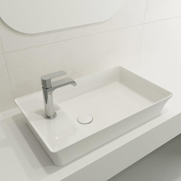 Bocchi - Sottile Rectangle Vessel Fireclay 23.5 in. 1-Hole Faucet Deck in Matte Gold