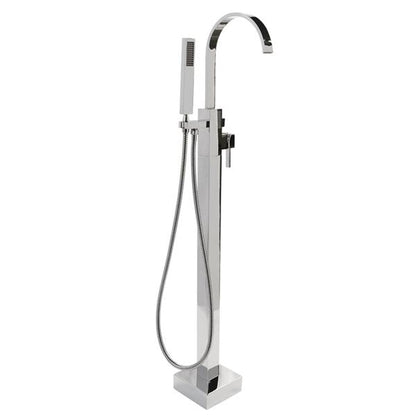 Lacava - Kubista Floor-Standing Single-Hole Tub Filler With One Lever Handle, Two-Way Diverter, And Hand-Held Shower