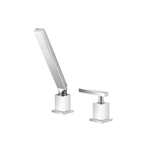 Flusso - Deck Diverter With Holder & Hose - Chrome