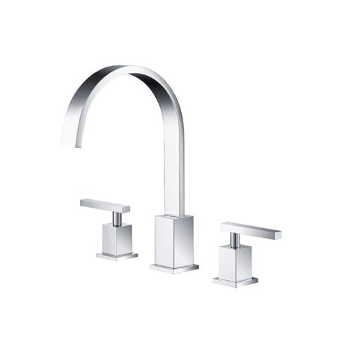 Flusso - 3 Hole Deck Mount Roman Tub Faucet - Chrome