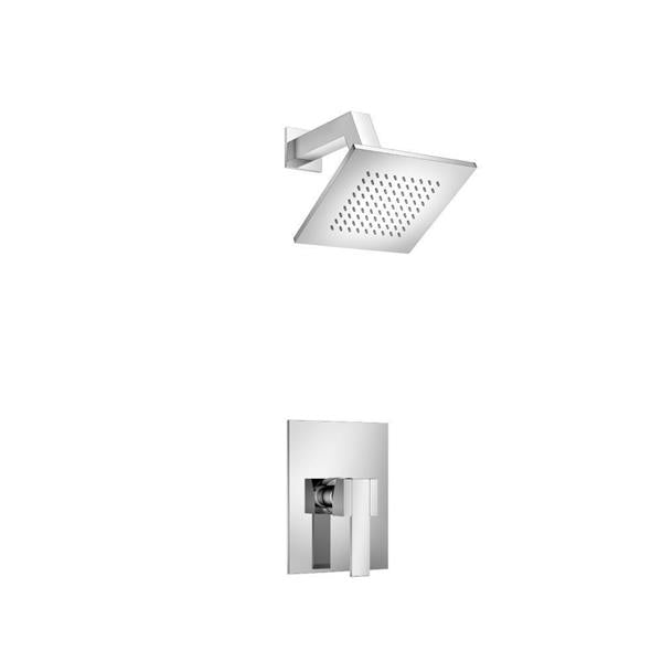 Flusso - Single Output Shower Set With Brass Shower Head & Arm - Chrome