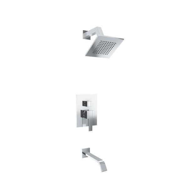Flusso - Two Output Shower Set With Shower Head And Tub Spout - Chrome