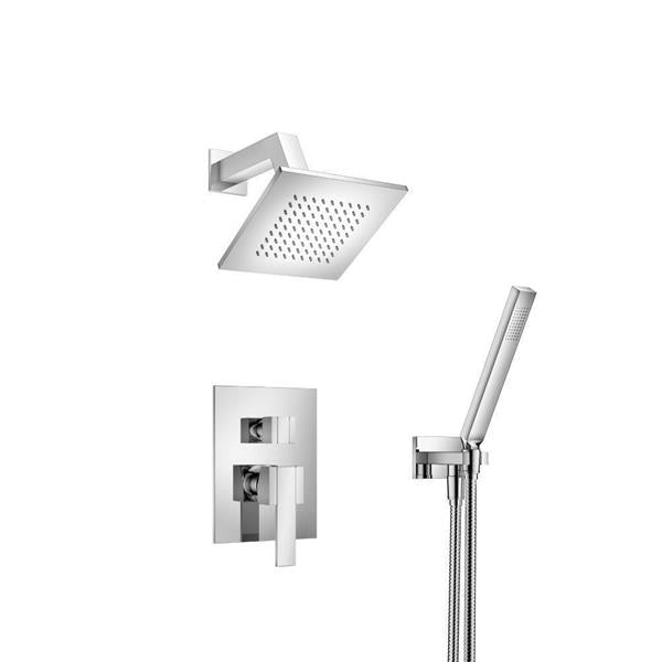 Flusso - Two Output Shower Set With Shower Head And Hand Held - Chrome