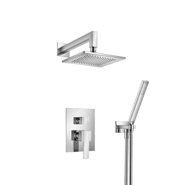Flusso - Two Output Shower Set With Shower Head And Hand Held - Chrome
