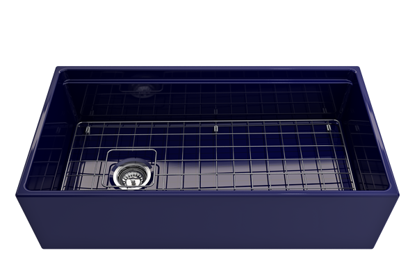 Bocchi - Contempo Step-Rim Apron Front Fireclay 36 in. Single Bowl Kitchen Sink with Integrated Work Station & Accessories