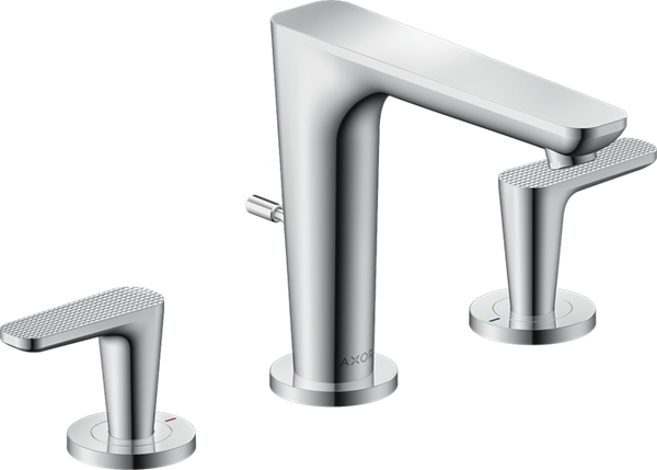 Hansgrohe - Axor Citterio C Widespread Faucet 125 with Pop-Up Drain- Cubic Cut, 1.2 GPM