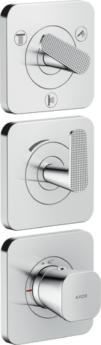 Hansgrohe - Axor Citterio C Thermostatic Module Trim 15 Inch x 5 Inch for 3 Functions- Cubic Cut