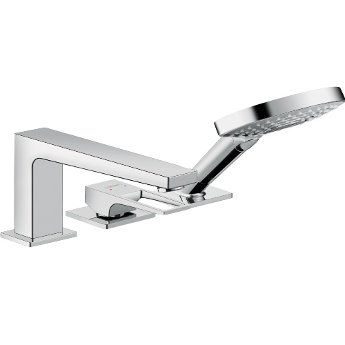 Hansgrohe - Metropol 3-Hole Roman Tub Set Trim with Loop Handle and 1.75 GPM Handshower