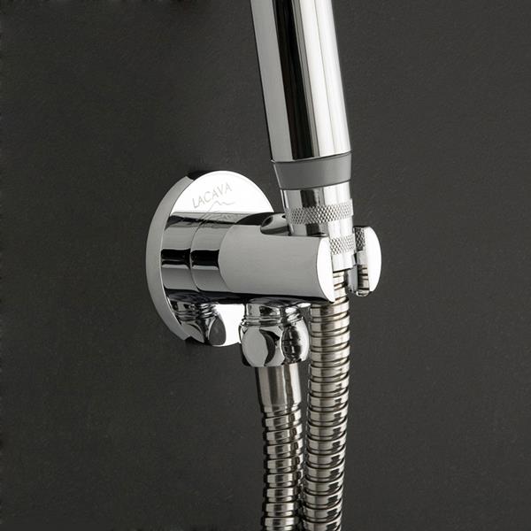Lacava - Cigno Hand Shower Wall Union W/Hook, W: 1 3/4 D: 2 3/4 H: 1 3/4