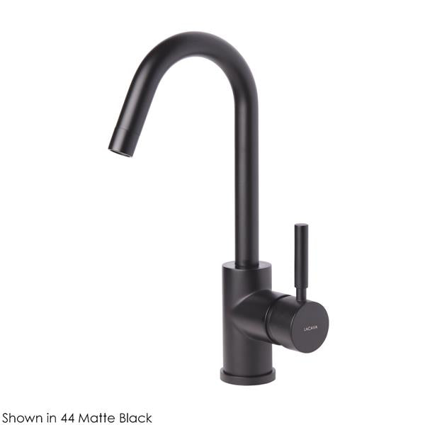 Lacava - Cigno Deck-Mount Single-Hole Faucet With A Goose-Neck Swiveling Spout, One Lever Handle, And A Pop-Up Drain