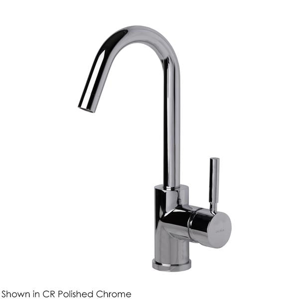 Lacava - Cigno Deck-Mount Single-Hole Faucet With A Goose-Neck Swiveling Spout, One Lever Handle, And A Pop-Up Drain