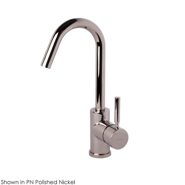 Lacava - Cigno Deck-Mount Single-Hole Faucet With A Goose-Neck Swiveling Spout, One Lever Handle, And A Pop-Up Drain