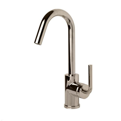 Lacava - Cigno Deck-Mount Single-Hole Faucet With A Goose-Neck Swiveling Spout, One Curved Lever Handle, And A Pop-Up Drain