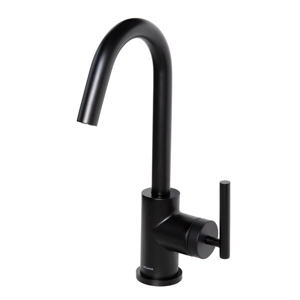 Lacava - Cigno Deck-Mount Single-Hole Faucet With A Goose-Neck Swiveling Spout, One Lever Handle, And A Pop-Up Drain