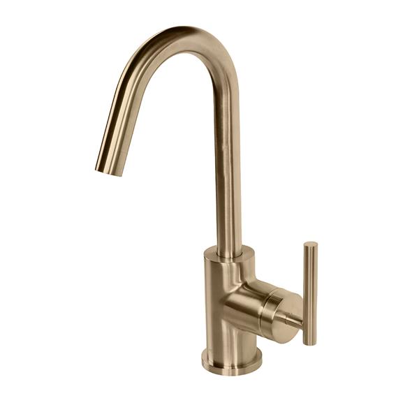 Lacava - Cigno Deck-Mount Single-Hole Faucet With A Goose-Neck Swiveling Spout, One Lever Handle, And A Pop-Up Drain