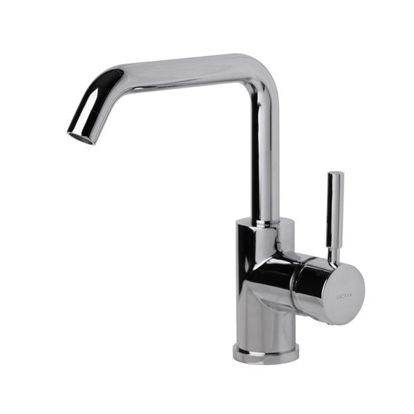 Lacava - Cigno Deck-Mount Single-Hole Faucet With A Squared-Gooseneck Swiveling Spout, One Lever Handle, And A Pop-Up Drain