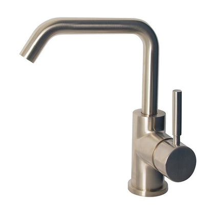Lacava - Cigno Deck-Mount Single-Hole Faucet With A Squared-Gooseneck Swiveling Spout, One Lever Handle, And A Pop-Up Drain