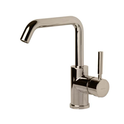 Lacava - Cigno Deck-Mount Single-Hole Faucet With A Squared-Gooseneck Swiveling Spout, One Lever Handle, And A Pop-Up Drain